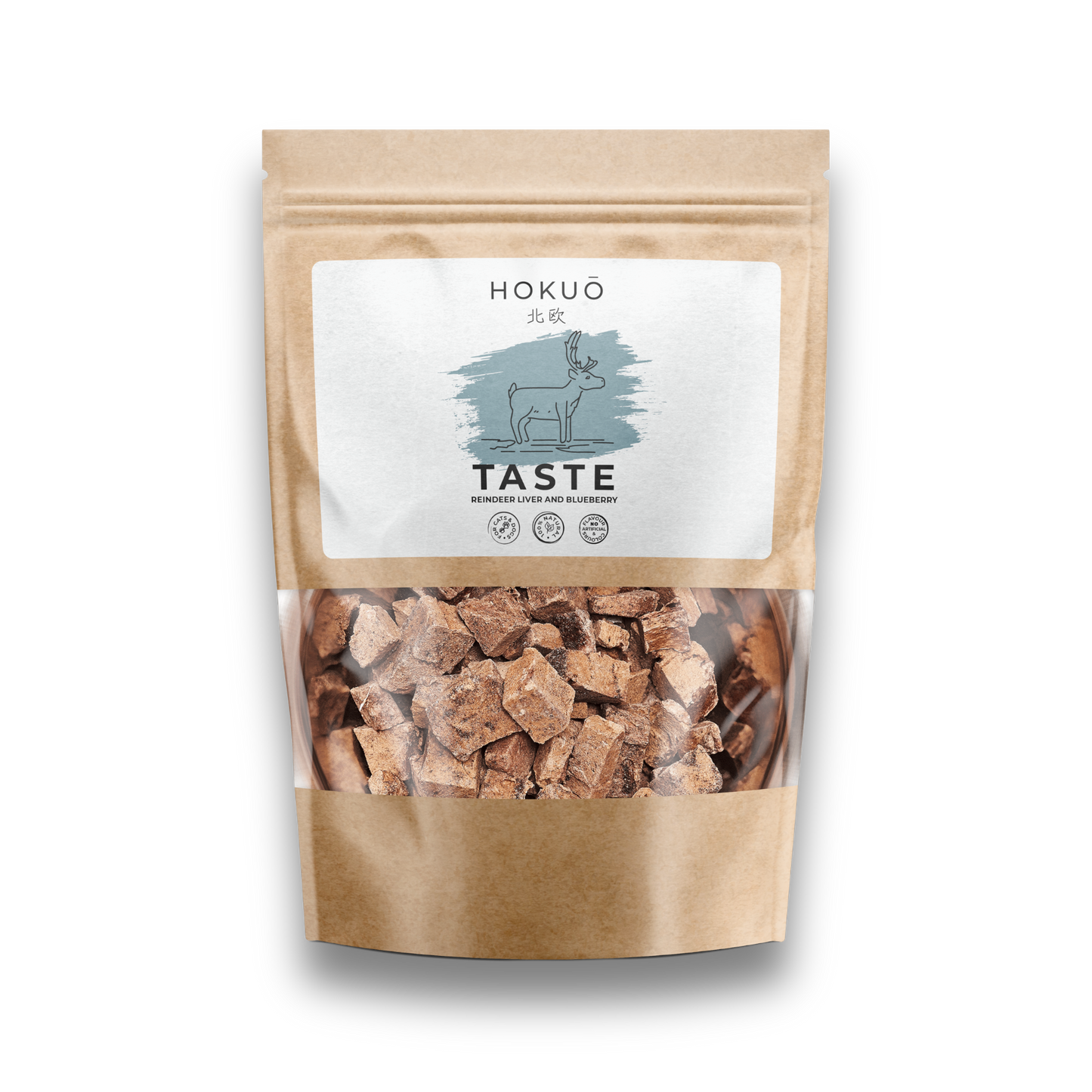 Hokuō™ - Treats - Taste Reinsdyr og blåbær - 100g | LF Distribusjon