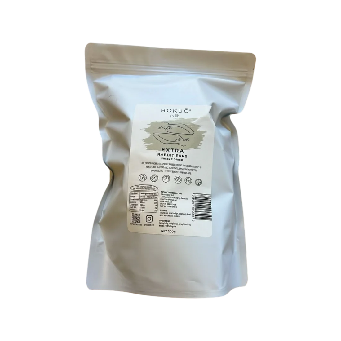 Hokuō® - Chews - Extra Frysetørkete kaninører - 200g