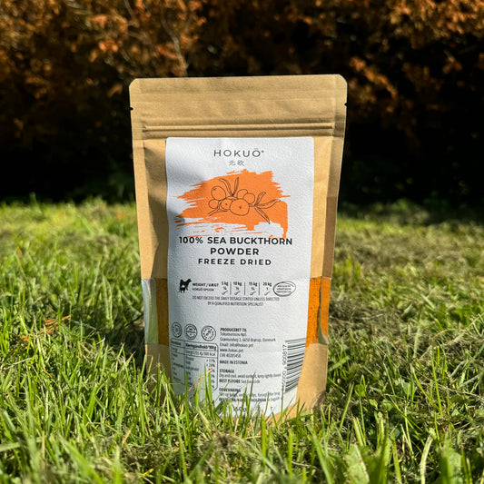 Hokuō® Sea Buckthorn - Naturlig multivitamin for hund og katt | 150g | Omega-fettsyrer og antioksidanter 🐾